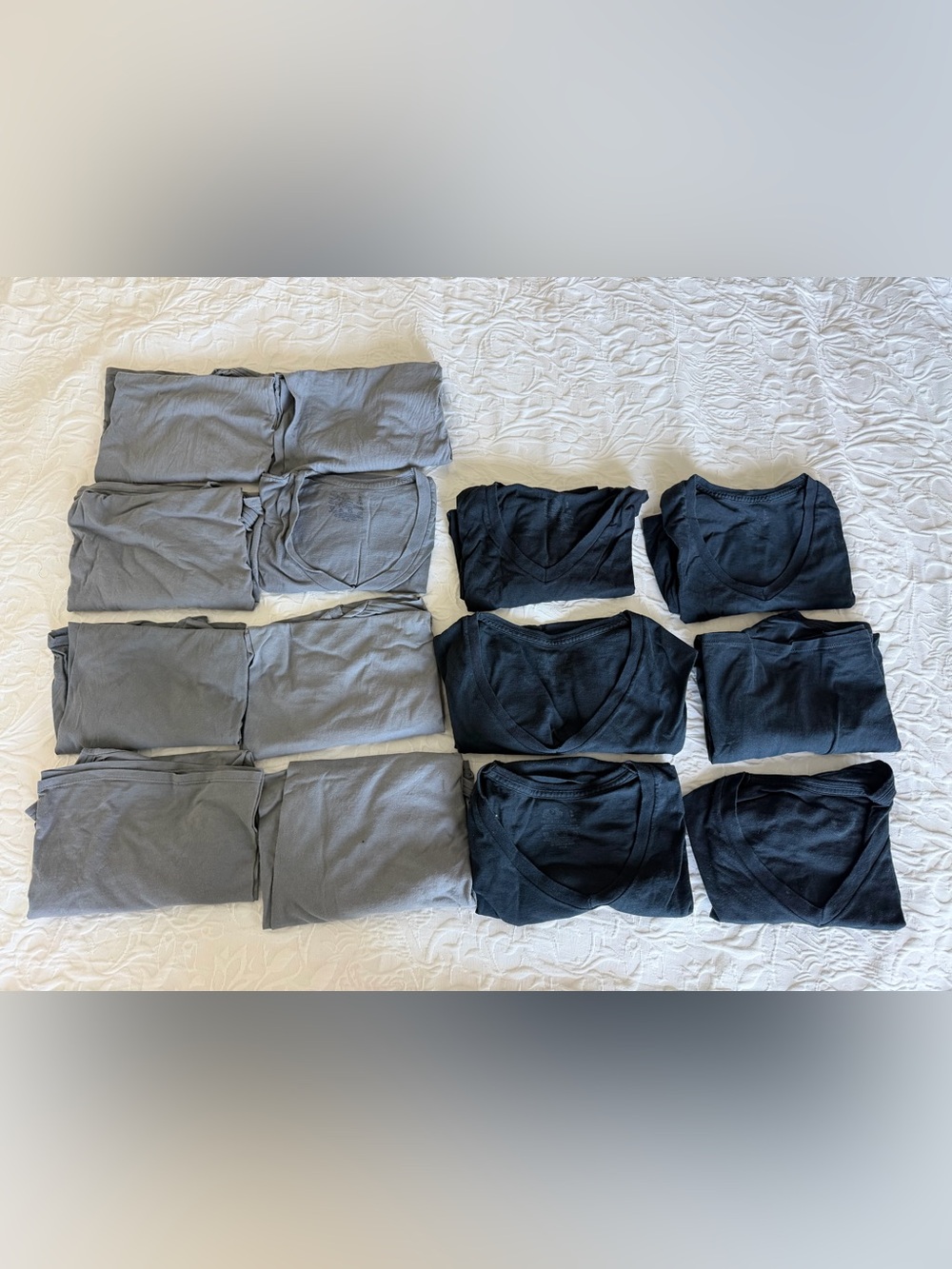 Fruit of the Loom Mens Black & Gray V-Neck T-Shirt Undershirt Lot of 14 Small